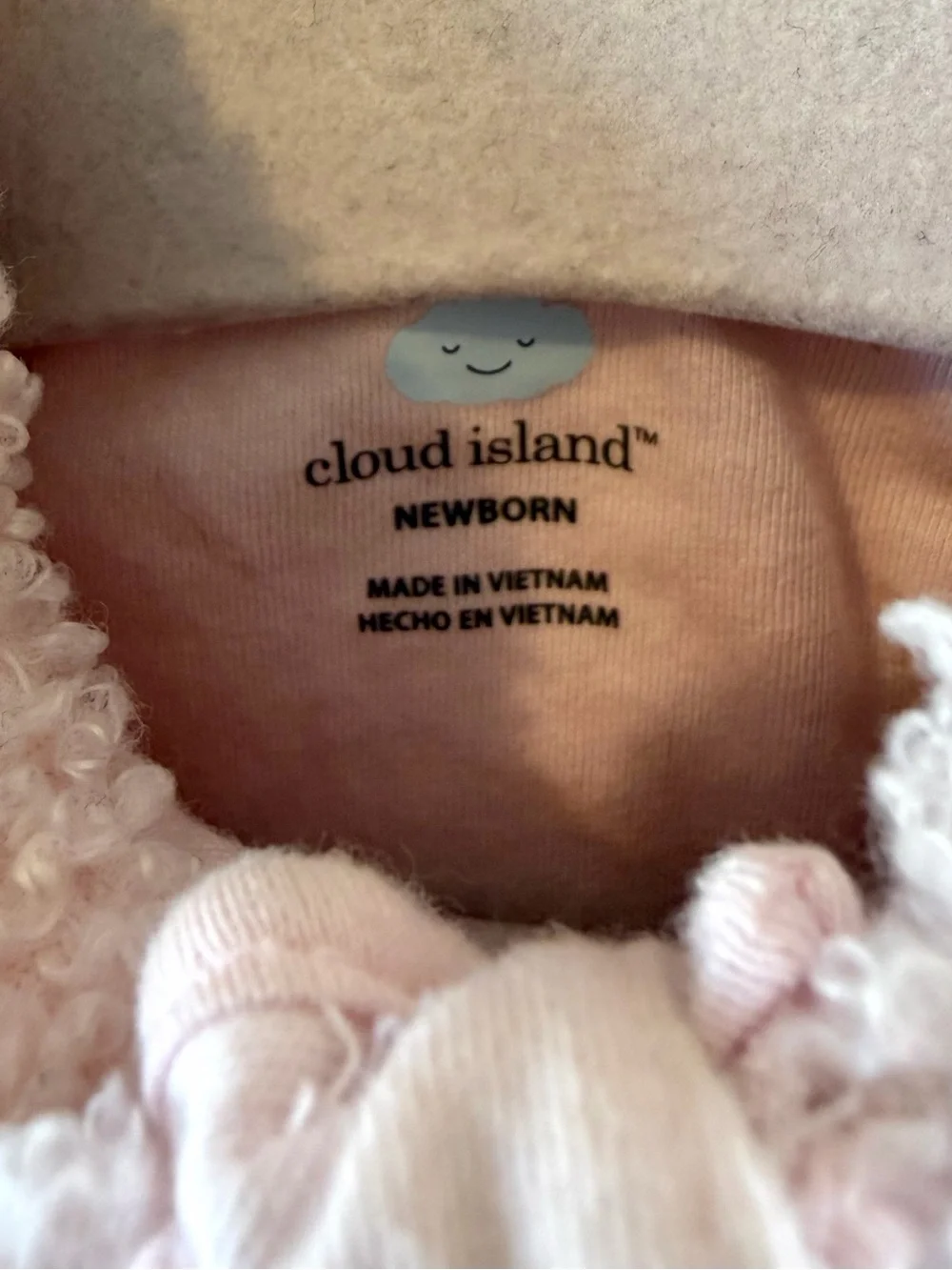 cloud island Light Pink Sherpa Newborn Jacket